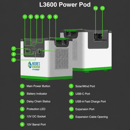 Nature's Generator L3600 Expandable Solar Generator