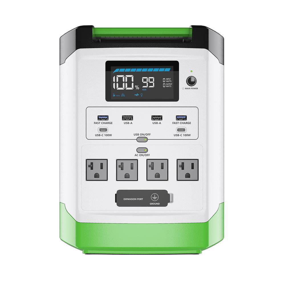1800W Running/3600W Peak Push Button Start Lithium Solar Generator Gold WE